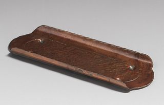 Arts & Crafts Hammered Copper Pen Tray c1920s