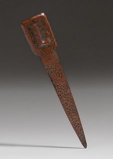 Arts & Crafts Hammered Copper L Letter Opener c1910s