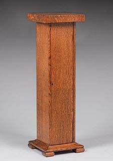 Mission Oak Square Pedestal Cabinet c1910