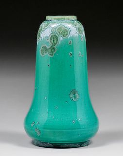 Thomas Gotham Green Crystalline Vase c1927