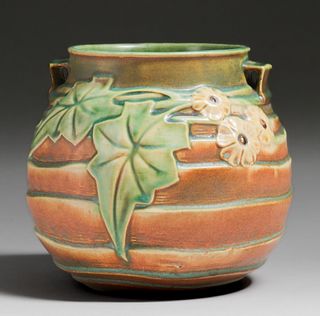 Roseville Luffa Two-Handled Vase c1934