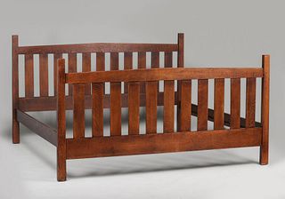 Contemporary Stickley Style King Size Bed c1990s