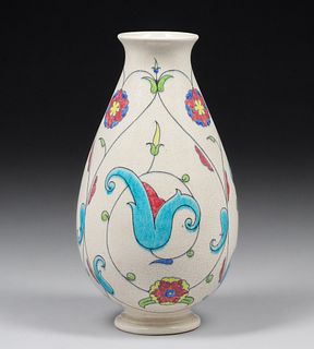 Large Robertson Hollywood Persian Crackleware Vase c1930s