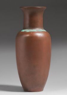 Tall Clewell Copper-Clad Vase c1910