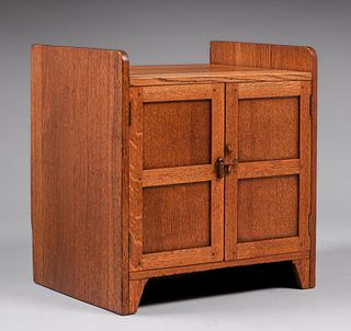 Contemporary Arts & Crafts Oak Two-Door Cabinet c2000