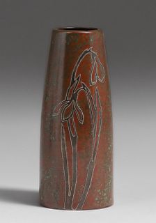 Silvercrest #1024 Sterling on Bronze Vase c1920s