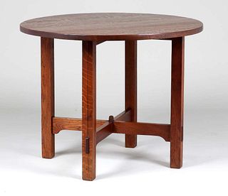 Gustav Stickley 38â€³d Lamp Table c1910