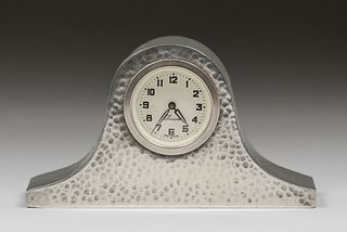Puritan Pewter Hammered Pewter Clock c1910s