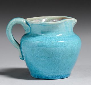 Pisgah Forest Arden, NC Turquoise Blue Pitcher c1930s