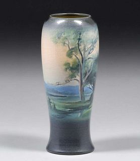 Rookwood Pottery Frederick Rothenbusch Scenic Vellum Vase 1921