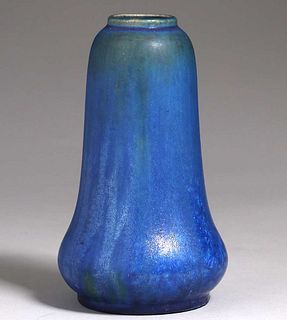 Thomas Gotham #8 Semi-Matte Blue Crystalline Glaze Vase c1927