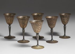 Taber & Tibbits SIlver-Plated Set of 6 Goblets c1910s