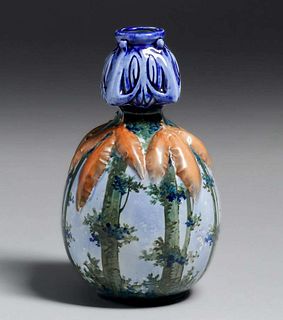 Amphora Pottery Landscape Vase c1900