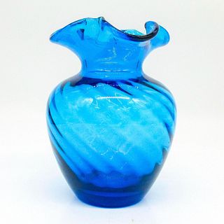 Vintage Cobalt Blue Art Glass Flower Vase
