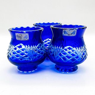 3pc Godinger Crystal Legends Handcrafted Crystal MIni Vases / Candle Holders