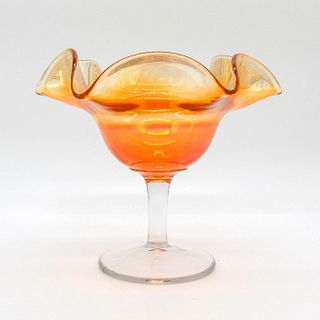 Vintage Carnival Glass Sherbet Bowl, Marigold