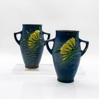 2pc Roseville Pottery Freesia Vases