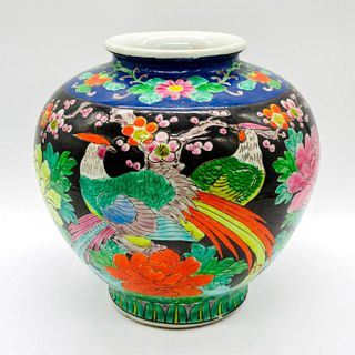Vintage Japanese Hand Painted Phoenix Vase