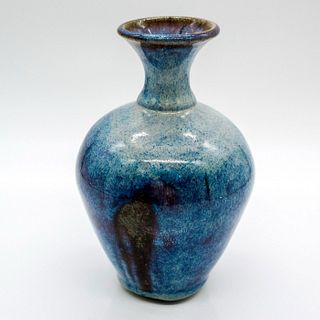 Artist Signed Mid Century Modern Glazed Pottery Vase