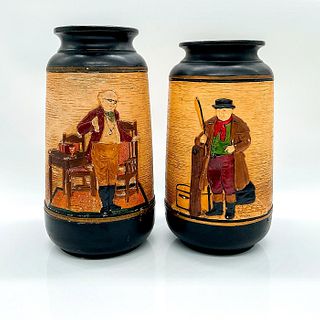 Pair of Bretby Dickens Vases