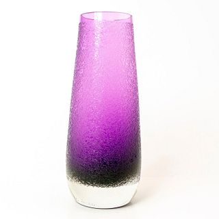 Vintage Purple Crackle Glass Bud Vase