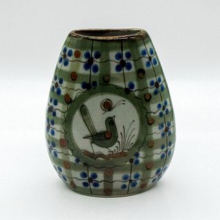 Adorable Mexican Ceramic Bird And Butterfly Bud Vase