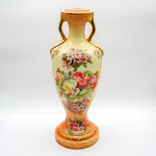 Vintage European Ceramic Floral Decorated Lamp Base