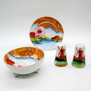 4pc Vintage Japanese Pottery Tableware