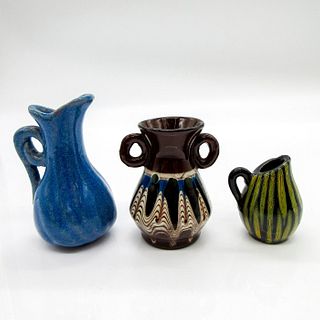 3pc Vintage Miniature Decorative Ceramic Jugs & Vase