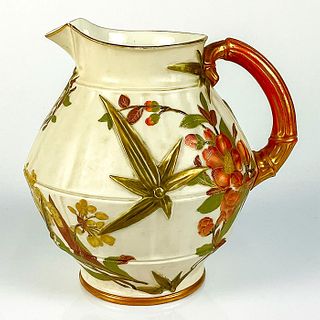 Antique Royal Worcester Porcelain Gilded Pitcher
