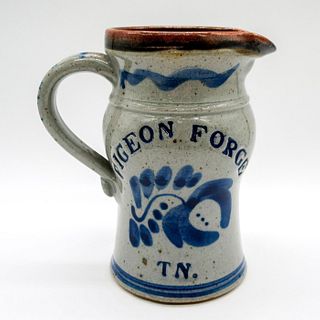 Vintage American Stoneware Gray Glazed Pitcher, Pigeon Forge, Tennessee
