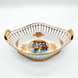Vintage L.F. Fine Porcelain Limoges Gilded Lattice Dish