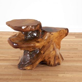 Japanese studio sculpted wood table