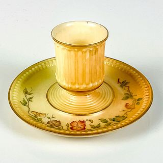 Antique Royal Worcester Porcelain Gilded Candle Holder