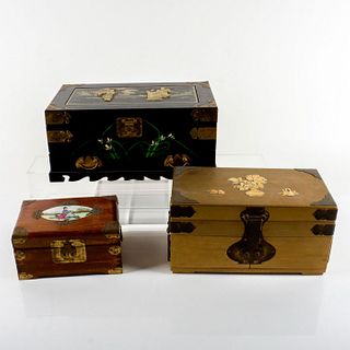 3pc Vintage Decorative Asian Jewelry Boxes