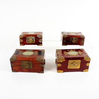 4pc Vintage Chinese Decorative Jewelry Boxes