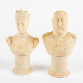 2pc Vintage Ceramic Busts, Edward VII & Alexandra