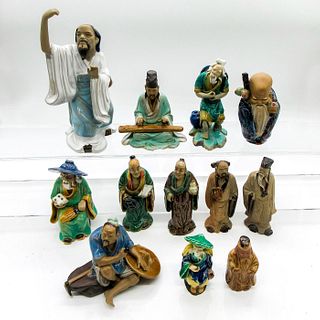 12pc Vintage Chinese Mudmen Figurines
