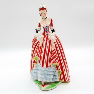 Vintage Austrian Made Figurine, Female in Red & White Dress