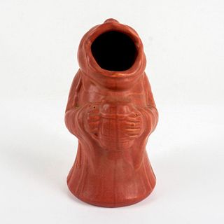 Vintage Laughing Monk Terracotta Toned Ceramic Figurine