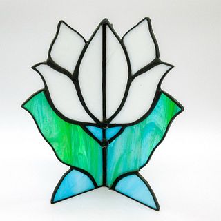 Stained Art Glass Floral Sculpture