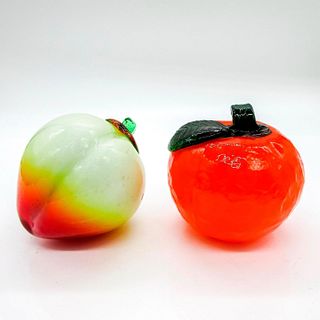 Pair of Vintage Decorative Glass Fruit