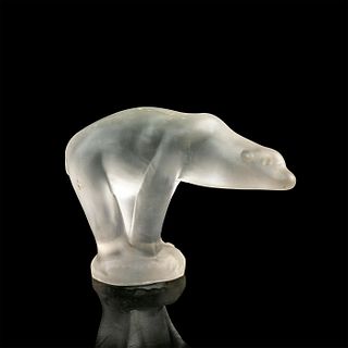Vintage Frosted Glass Figurine, Polar Bear