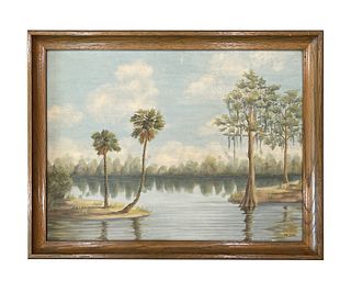 Antique Landscape Florida Everglades Painting