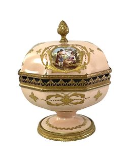 French Sevres Hand Painted Porcelain Box