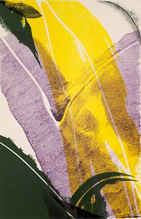 Paul Jenkins o.T. (abstrakte Komposition). Farblithographie auf chamoisfarbenem BFK Rives. 37,5 x 24 cm (37,5 x 24 cm). Signiert und nummeriert. - Ver