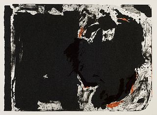 Robert Motherwell Lament for Lorca. 1982. Lithographie auf Bütten. 17 x 23,5 cm (18,7 x 25,5 cm). Montiert auf typographischer Unterlage. Dort als Han