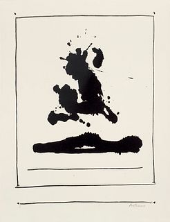 Robert Motherwell Untitled (aus: New York International). 1966. Lithographie auf chamoisfarbenem BFK Rives. 47 x 34,5 cm (55,8 x 43 cm). Mit Bleistift