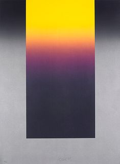 Larry Stuart Bell o.T. aus: In Barcelona. 1989. Farblithographie auf Velinkarton. 76 x 56 cm (76 x 56 cm). Signiert und nummeriert. - Kanten punktuell
