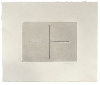 Fred Sandback o.T. 1975. Radierung auf Velin. 14,6 x 19,4 cm (28,6 x 33,3 cm). Signiert, datiert und römisch nummeriert. - In gutem Zustand. Prachtvol
